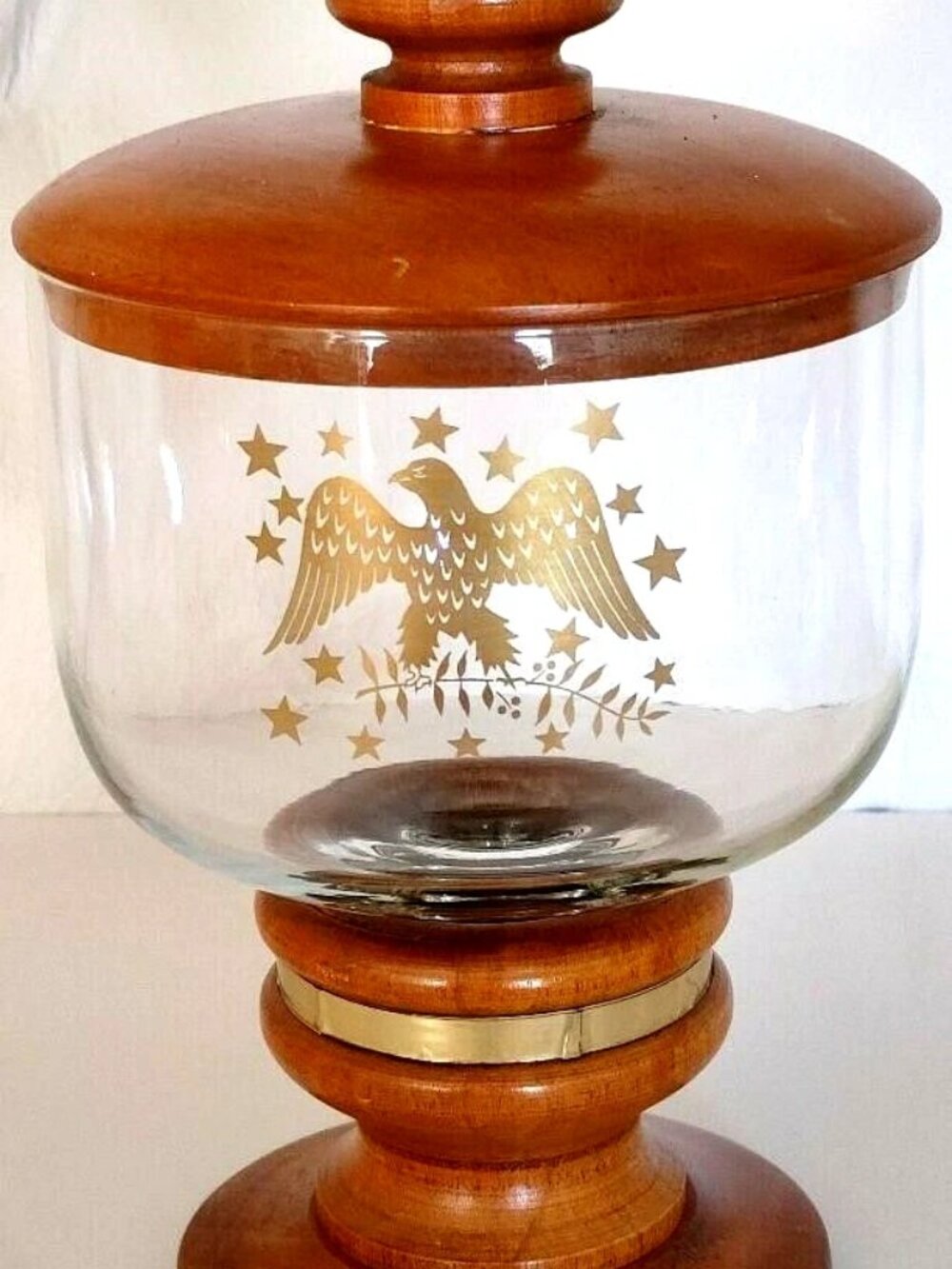 Viking Country Core Apothecary Covered Wood and Glass Colonial Style Eagle Motif